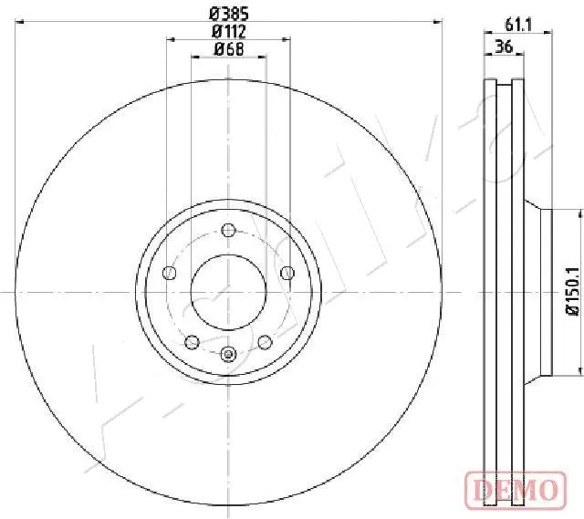 Disque de frein ASHIKA 60-00-0928C