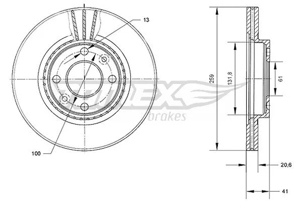 Disque de frein TOMEX Brakes TX 70-10