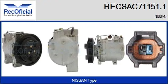 Compresseur, climatisation RECOFICIAL RECSAC71151.1