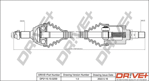 Arbre de transmission Dr!ve+ DP2110.10.0259