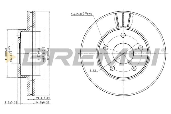 Disque de frein BREMSI CD6180V