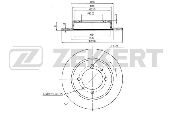 Disque de frein ZEKKERT BS-5225B