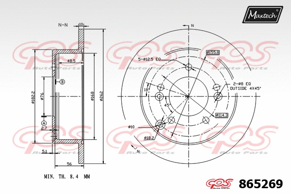 Disque de frein MAXTECH 865269