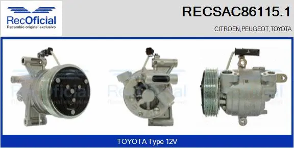 Compresseur, climatisation RECOFICIAL RECSAC86115.1