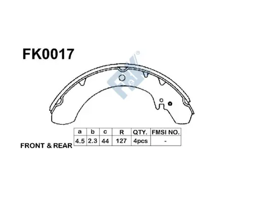 Jeu de mâchoires de frein FBK FK0017