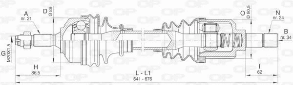 Arbre de transmission OPEN PARTS DRS6455.00
