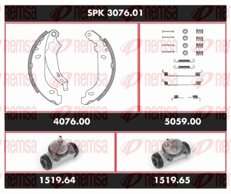 Kit de freins, freins à tambours REMSA SPK 3076.01