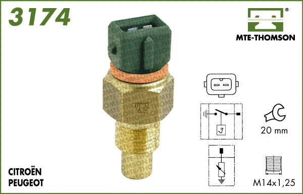 Sonde, température du liquide de refroidissement MTE-THOMSON 3174