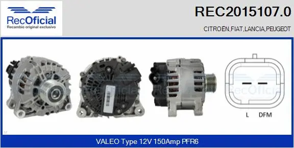 Alternateur RECOFICIAL REC2015107.0