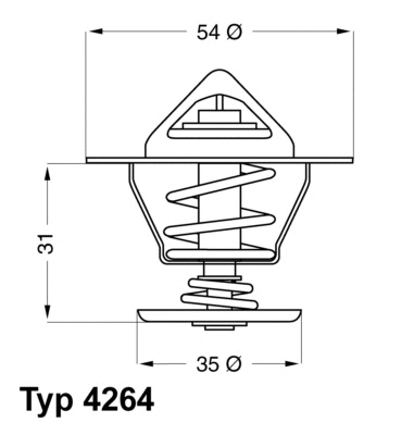 Thermostat, liquide de refroidissement BorgWarner (Wahler) 4264.84D
