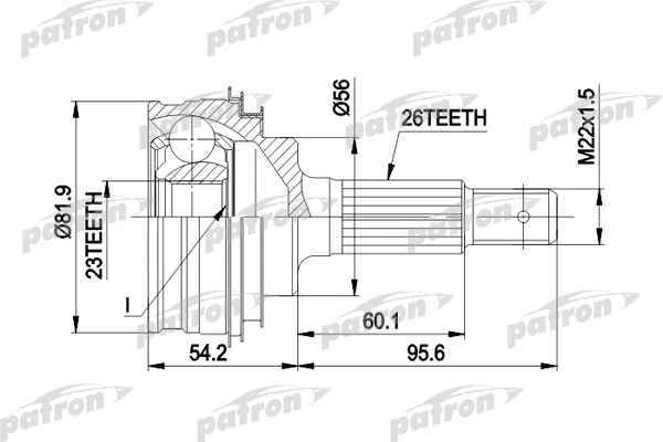 Jeu de joints, arbre de transmission PATRON PCV1346