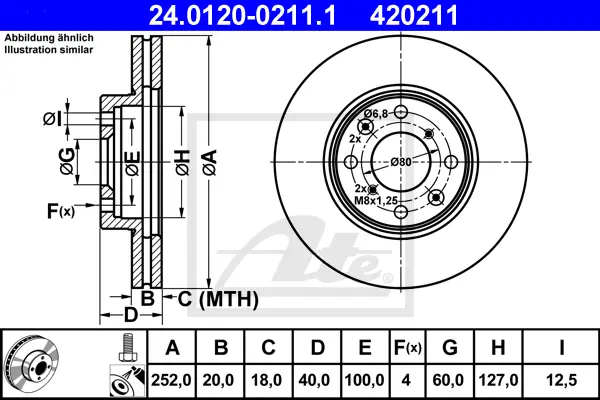 Disque de frein ATE-APAC 24.0120-0211.1