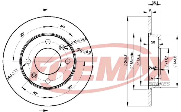 Disque de frein FREMAX BD-4746