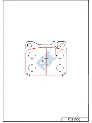 Kit de plaquettes de frein, frein à disque FBK FD11000