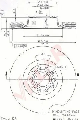 Disque de frein VILLAR 628.2167