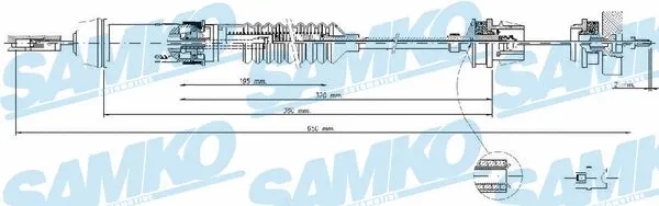 Tirette à câble, commande d'embrayage SAMKO C0340C