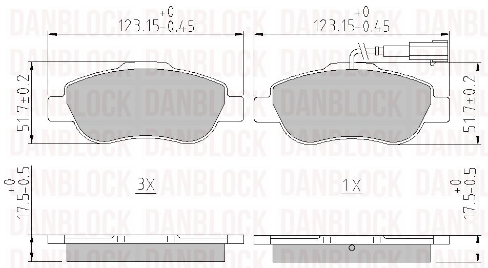 Kit de plaquettes de frein, frein à disque DANBLOCK DB 510559