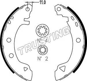 Jeu de mâchoires de frein TRUSTING 004.008