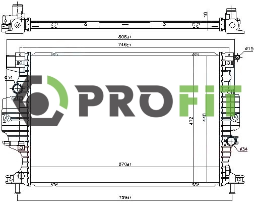 Radiateur, refroidissement du moteur PROFIT 1740-0399
