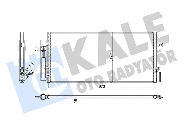 Condenseur, climatisation KALE OTO RADYATÖR 354085