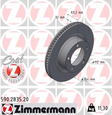 Disque de frein ZIMMERMANN 590.2835.20