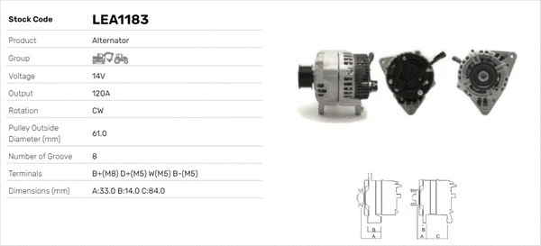Alternateur LUSA LEA1183