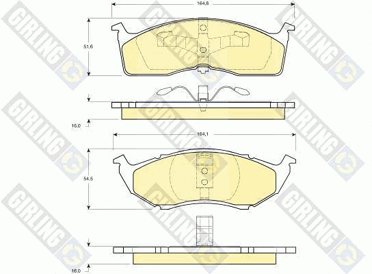 Kit de plaquettes de frein, frein à disque GIRLING 6112363