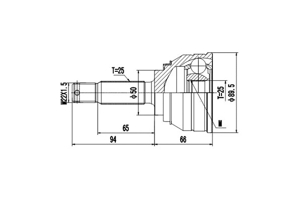 Jeu de joints, arbre de transmission DYNAMATRIX DCV809003