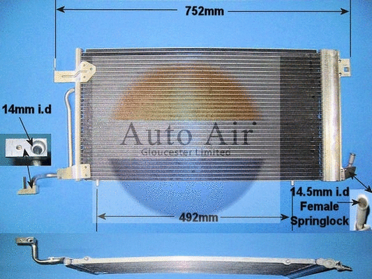 Condenseur, climatisation AUTO AIR GLOUCESTER 16-1250