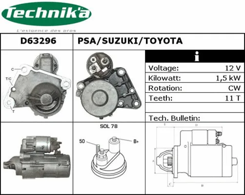 Démarreur Technika D63296