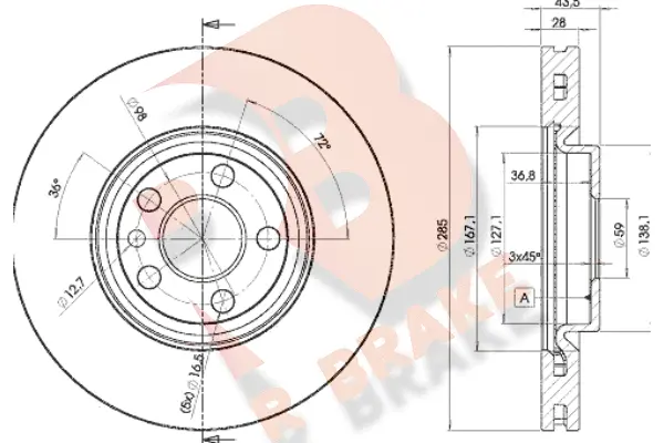 Disque de frein R BRAKE 78RBD24678