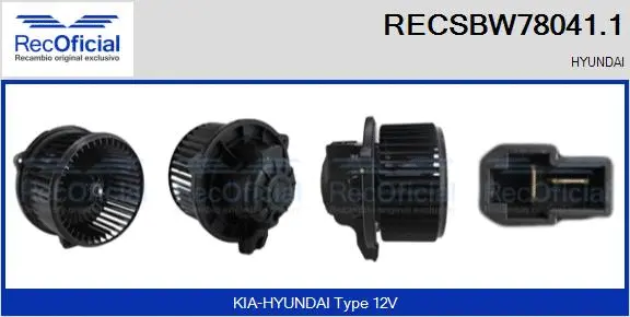 Pulseur d'air habitacle RECOFICIAL RECSBW78041.1