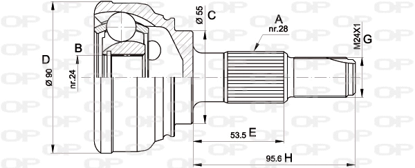 Jeu de joints, arbre de transmission OPEN PARTS CVJ5082.10