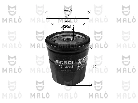 Filtre à huile AKRON-MALÒ 1510228