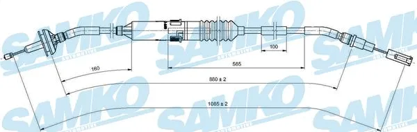 Tirette à câble, commande d'embrayage SAMKO C0257C