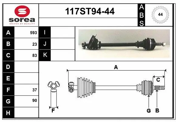 Arbre de transmission STARTCAR 117ST94-44