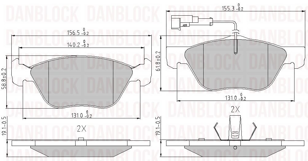 Kit de plaquettes de frein, frein à disque DANBLOCK DB 510288