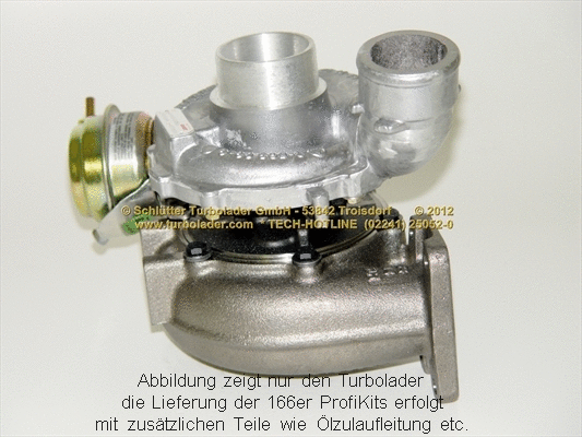 Turbocompresseur, suralimentation SCHLÜTTER TURBOLADER 166-02050