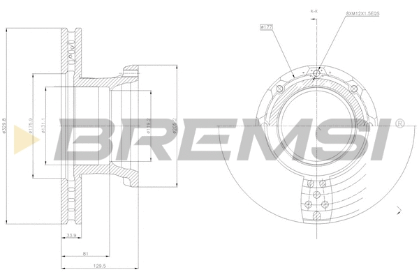 Disque de frein BREMSI CD5216V