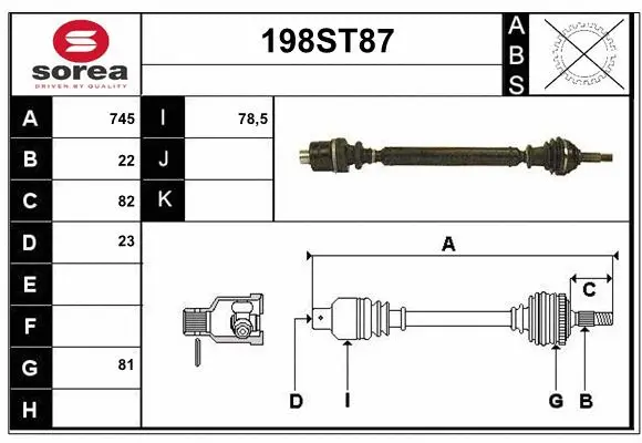 Arbre de transmission STARTCAR 198ST87