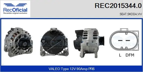 Alternateur RECOFICIAL REC2015344.0