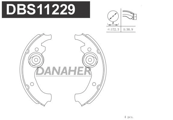 Jeu de mâchoires de frein DANAHER DBS11229