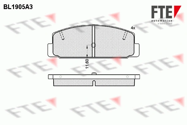 Kit de plaquettes de frein, frein à disque FTE 9010494