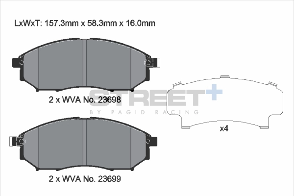 Kit de plaquettes de frein, frein à disque PAGID Racing T8040SP2001