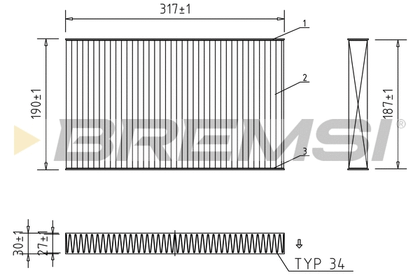 Filtre, air de l'habitacle BREMSI FC1568C