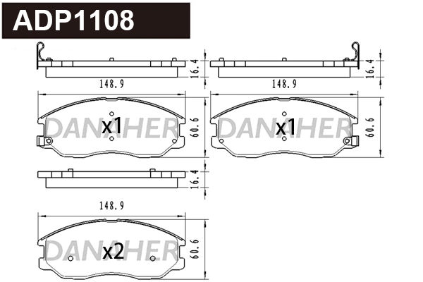 Kit de plaquettes de frein, frein à disque DANAHER ADP1108