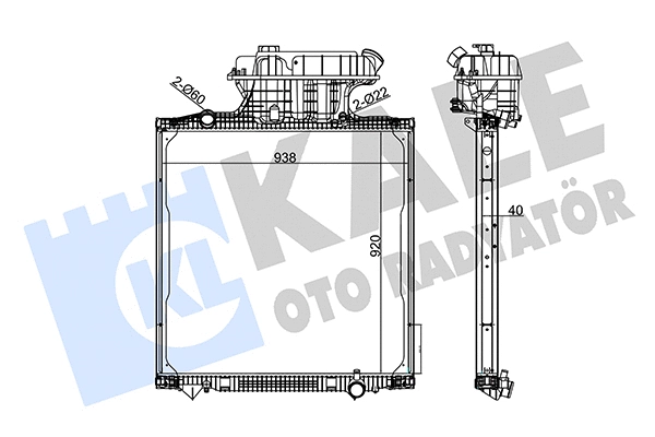 Radiateur, refroidissement du moteur KALE OTO RADYATÖR 350250