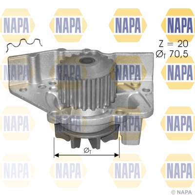 Pompe à eau, refroidissement du moteur NAPA NWP1545