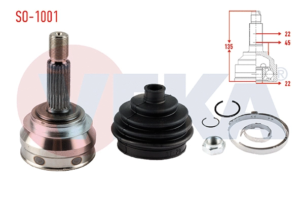 Jeu de joints, arbre de transmission VEKA SO-1001