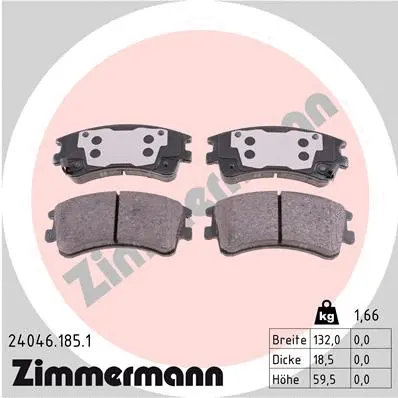 Kit de plaquettes de frein, frein à disque ZIMMERMANN 24046.185.1